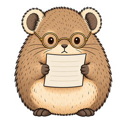 Pip the pika reading a document